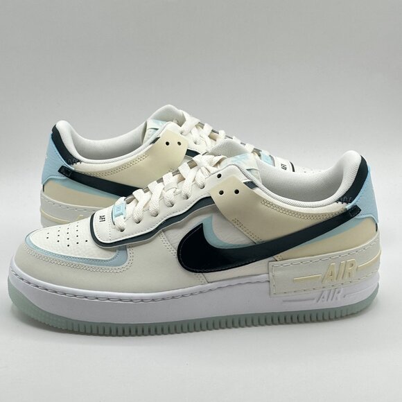 Women's Nike Air Force1 Shadow Sail-Armory Navy-Glacier Blue DZ1847-107 Sz 11 - Picture 10 of 12